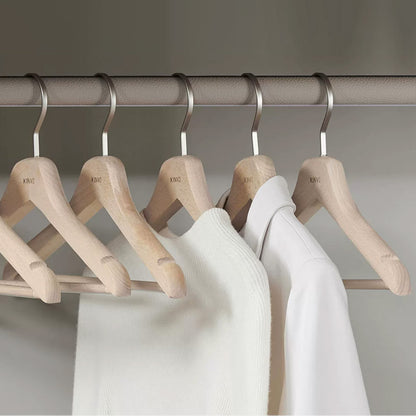 Solid European Beech Wood Hangers for Suits, Coats, Pants & Skirts