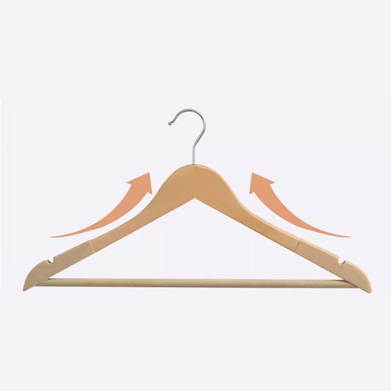 Non-Slip Wooden Hangers Velvet Flocked Space Saving Closet Organizer Combo Set