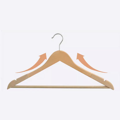 Non-Slip Wooden Hangers Velvet Flocked Space Saving Closet Organizer Combo Set