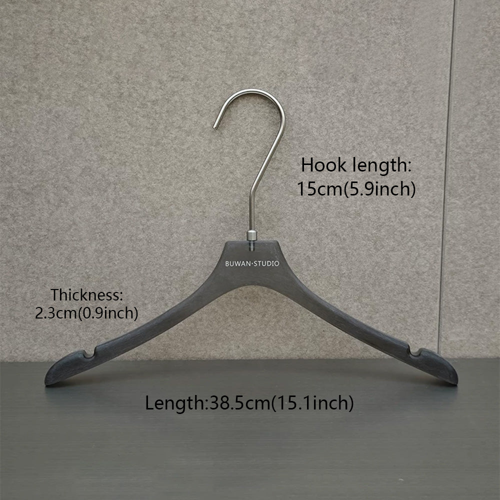 Matte Black Acrylic Hangers for Women with Clips | Custom Logo, 50 PCS