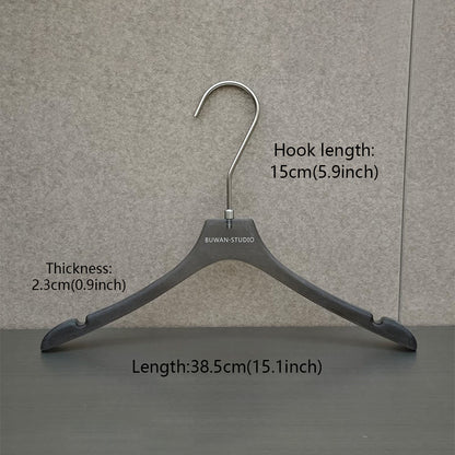 Matte Black Acrylic Hangers for Women with Clips | Custom Logo, 50 PCS