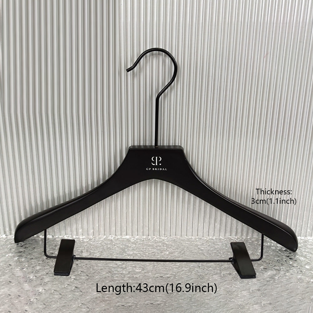 Premium Black Wood Hangers Non-Slip Luxury Hotel Hangers for Suits - thegarmenthanger