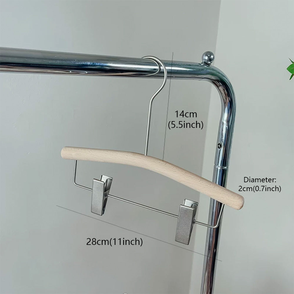 Kids Beech Wood Hangers with Rope | Natural Wooden Children's Clothes & Pants Hanger