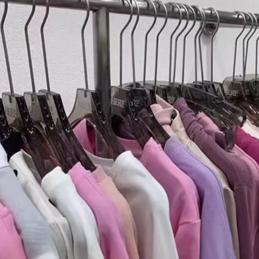 Grey Acrylic Hangers for Suits & Jackets - Premium Unisex Clothes Hangers (50 Pack)