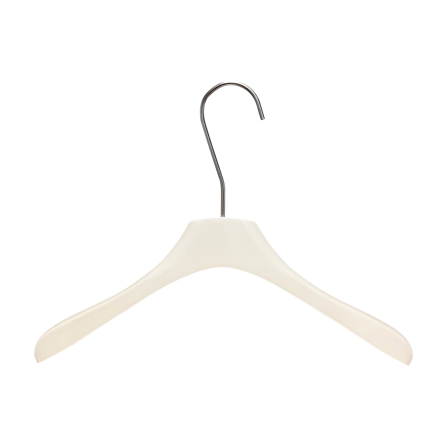 Solid Wood Clothes Hangers with Clips – White Wood Hangers for Suit, Coat & Dress
