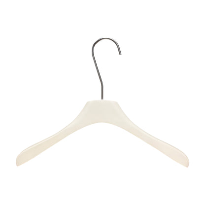 Solid Wood Clothes Hangers with Clips – White Wood Hangers for Suit, Coat & Dress
