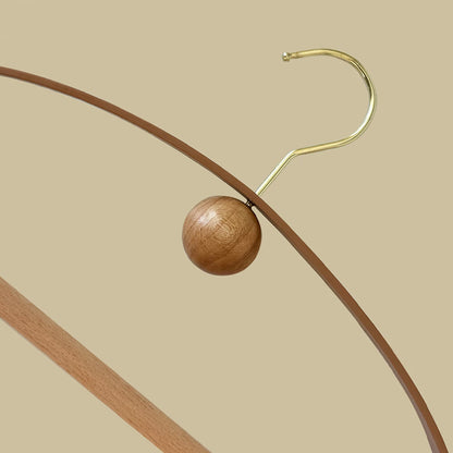 Luxury Beech Wood & Microfiber Leather Clothes Hanger with Gold Hook