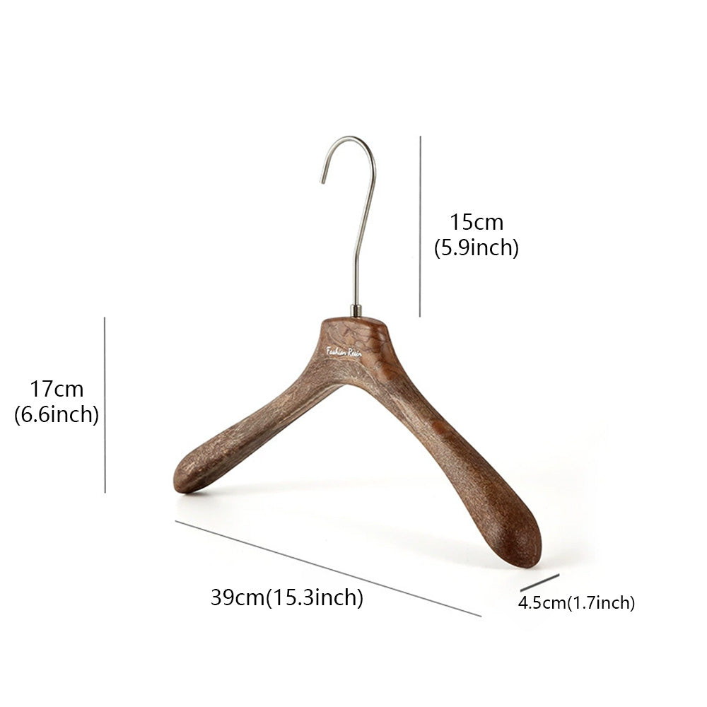 Brown Wood Grain Resin Hangers – Non-Slip Coat Hangers for Suits, Dresses & Coats