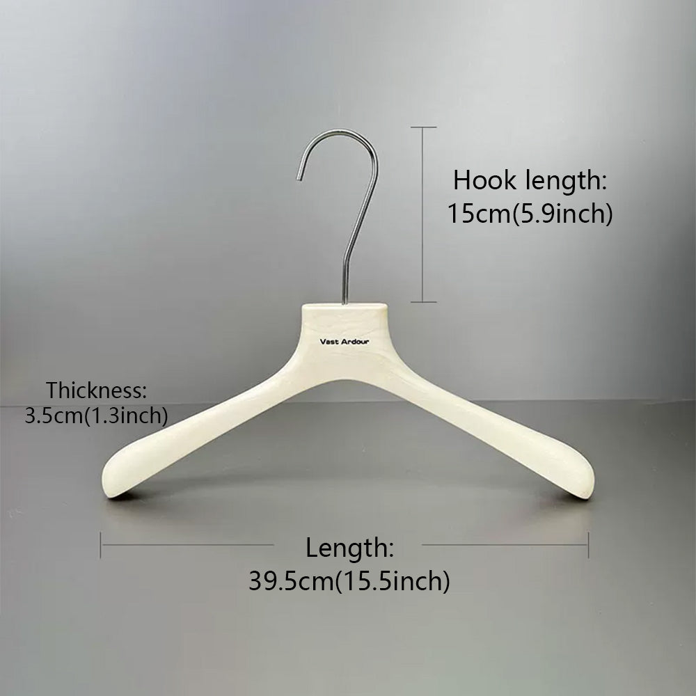 Wood Grain Resin Hangers with Clips for Boutique Clothing Stores