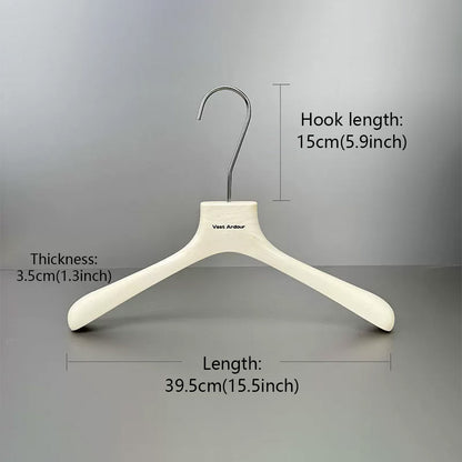 Wood Grain Resin Hangers with Clips for Boutique Clothing Stores