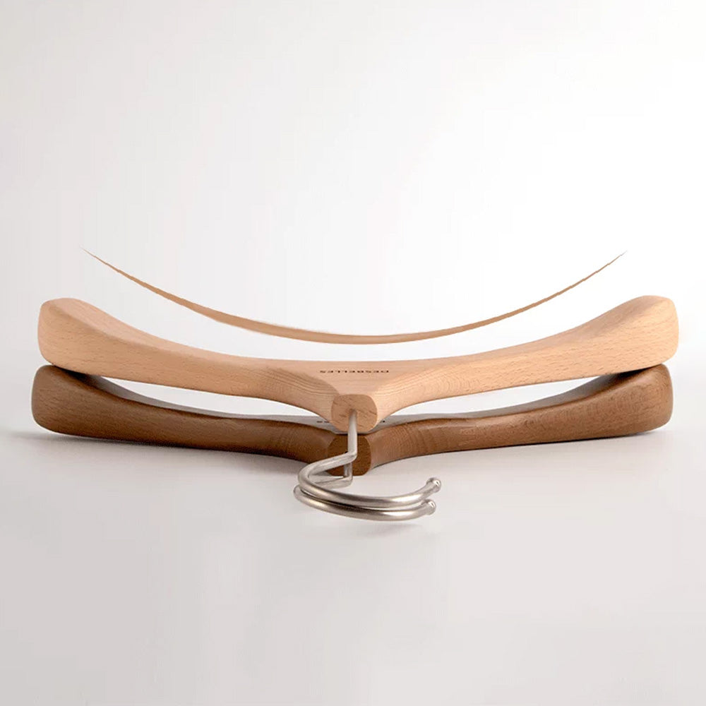Beech Wood Clothes Hangers with Pants Clips and Custom Logo for Retail