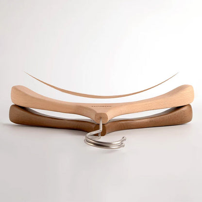 Beech Wood Clothes Hangers with Pants Clips and Custom Logo for Retail