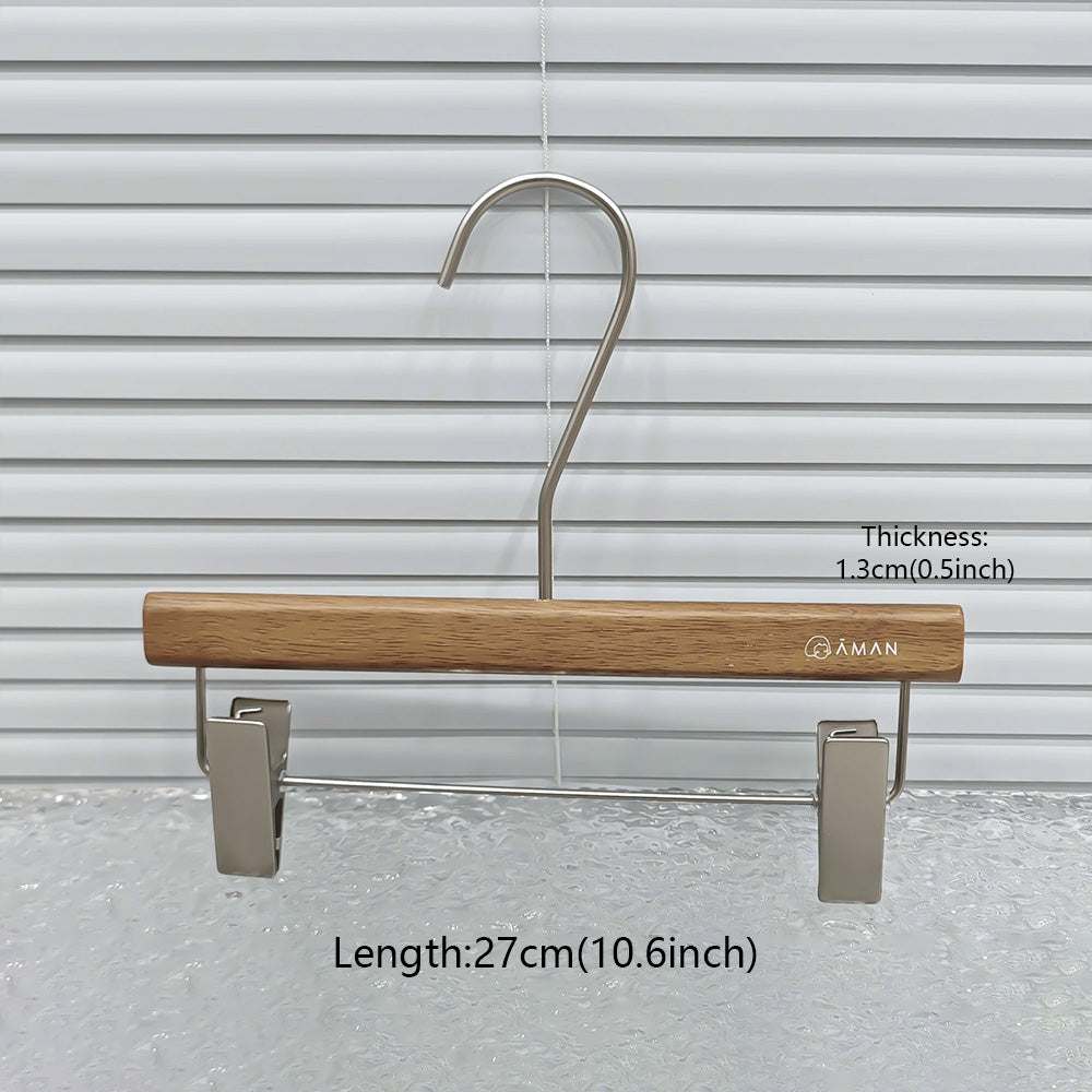 Walnut Oak Children's Hangers Set - Boutique Quality with Logo Customization