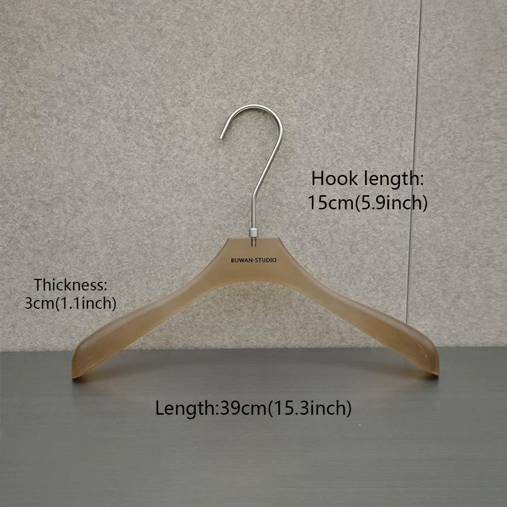 Custom Frosted Brown Acrylic Hangers with Logo for Boutiques & Retail Stores