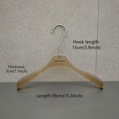 Custom Frosted Brown Acrylic Hangers with Logo for Boutiques & Retail Stores