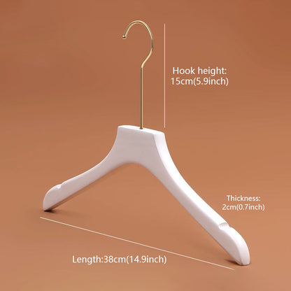 Premium Velvet Wooden Hangers for Women - Non-Slip White Hanger Set Custom Logo