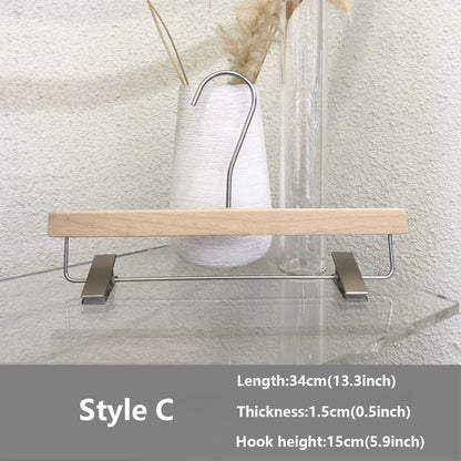Wide Shoulder Beech Wood Hangers with Pants Bar – Natural Wood Suit Hangers