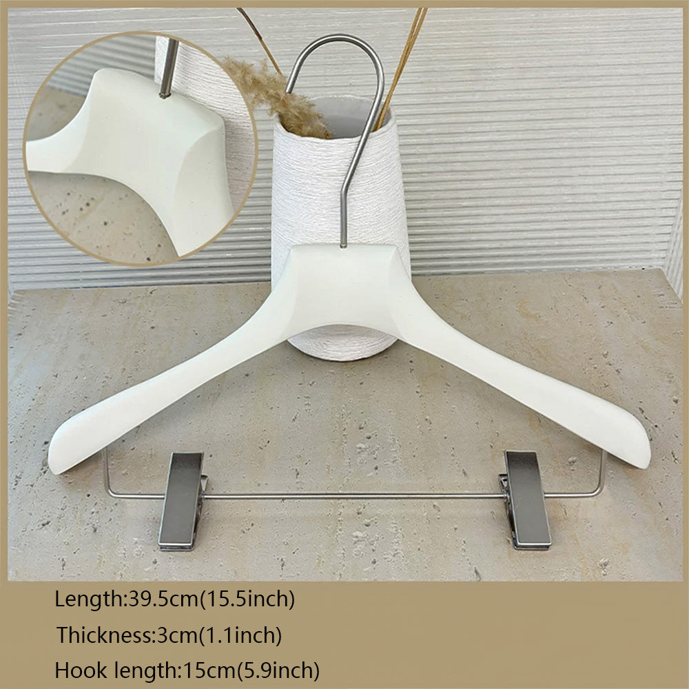 Solid Oak Wooden Hangers for Women with Adjustable Clips & 360° Swivel Hook