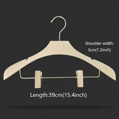 Luxury Beige Velvet Hangers | Non-Slip with Clips for Wedding Dresses & Coats
