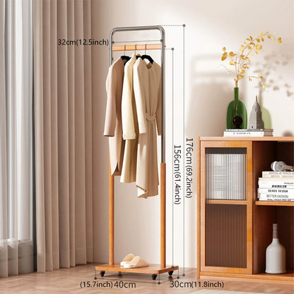 Freestanding Rolling Clothing Rack with Shelf for Bedroom, Entryway & Closet