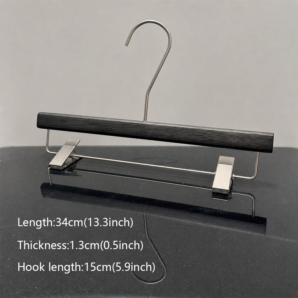 Wholesale Wooden Clothes Hangers with Adjustable Pants Clips & Custom Logo