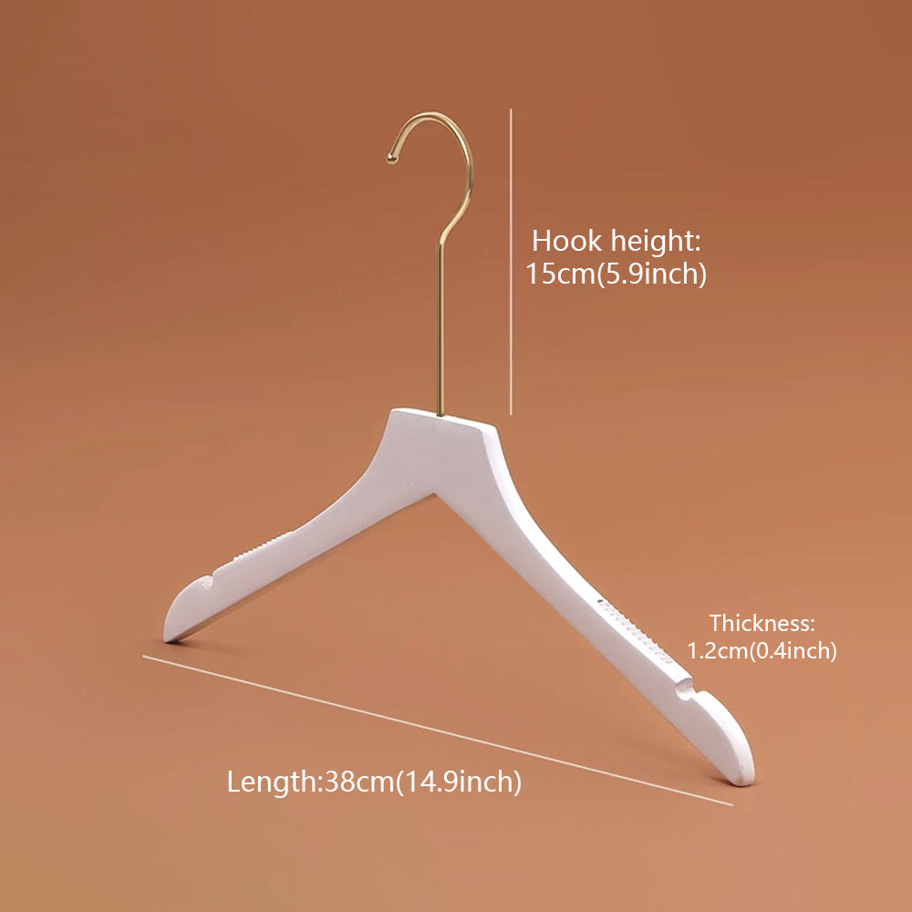 Premium Velvet Wooden Hangers for Women - Non-Slip White Hanger Set Custom Logo