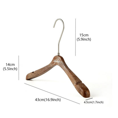 Brown Wood Grain Resin Hangers – Non-Slip Coat Hangers for Suits, Dresses & Coats