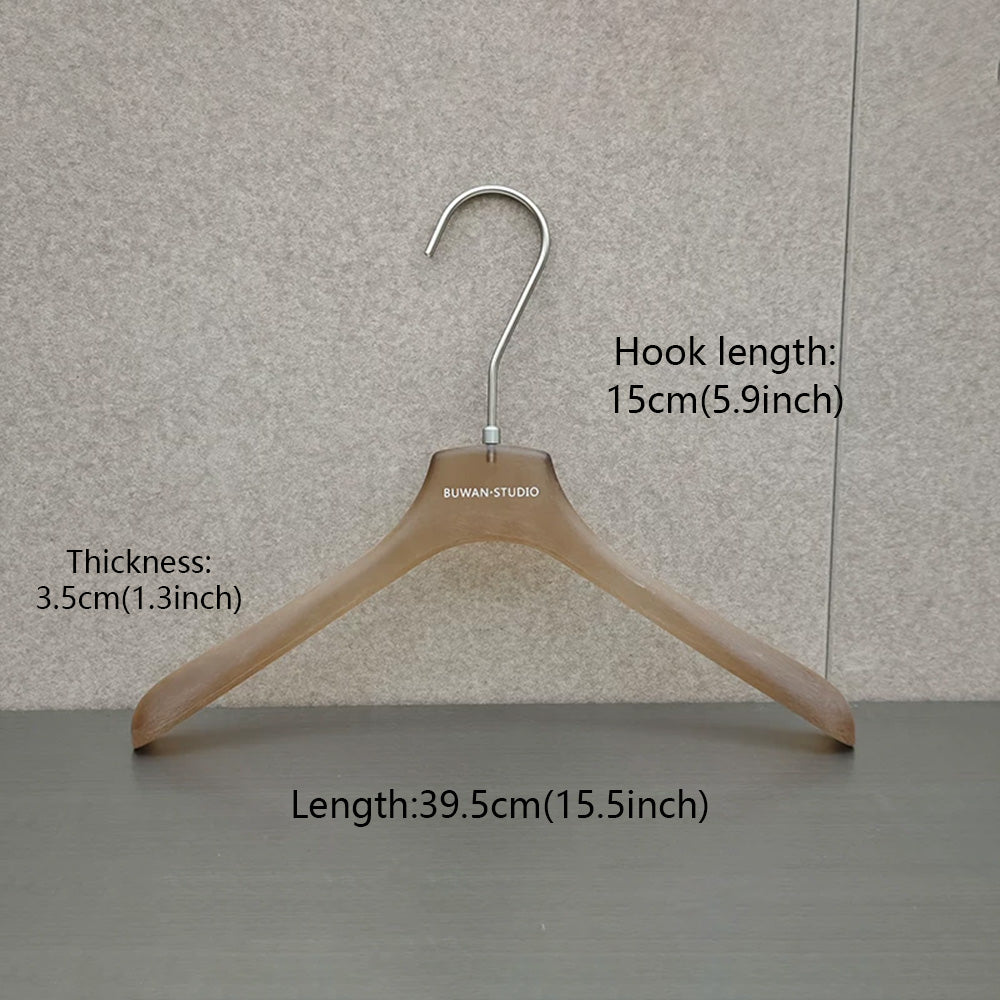 Custom Frosted Brown Acrylic Hangers with Logo for Boutiques & Retail Stores