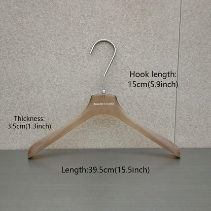 Custom Frosted Brown Acrylic Hangers with Logo for Boutiques & Retail Stores