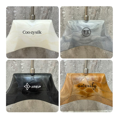Custom ABS Wood Grain Resin Hangers with Clips for Boutique Stores