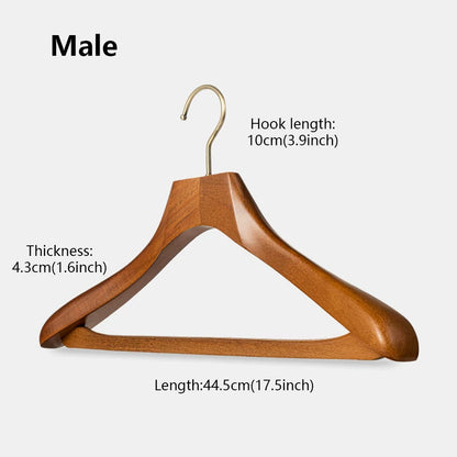 Wide Shoulder Beech Wood Suit Hangers with Trouser Bar & 360° Swivel Hook