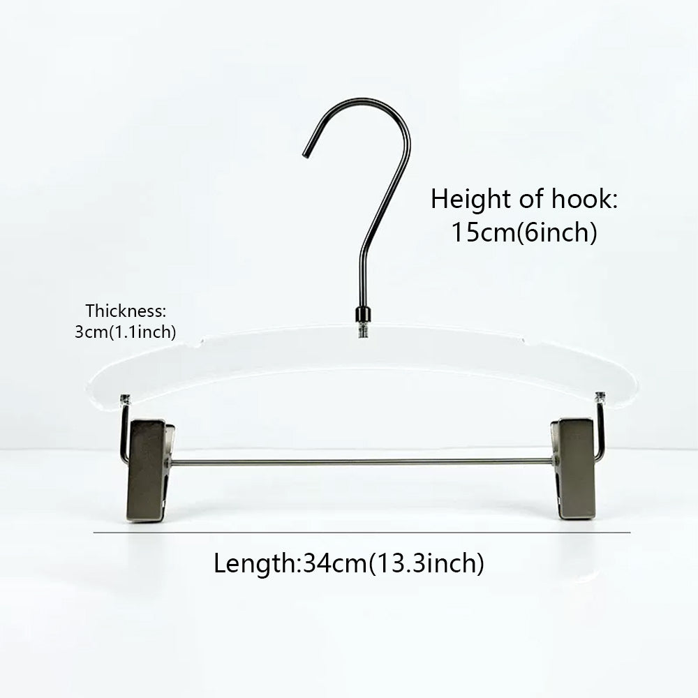 Transparent Acrylic Clothes & Pants Hangers for Boutiques – 50 Pack