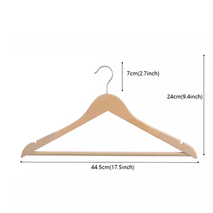 Non-Slip Wooden Hangers Velvet Flocked Space Saving Closet Organizer Combo Set