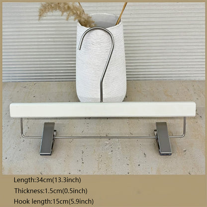 Solid Oak Wooden Hangers for Women with Adjustable Clips & 360° Swivel Hook