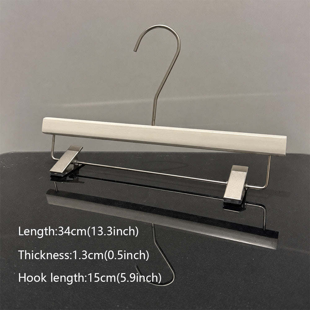 Wholesale Wooden Clothes Hangers with Adjustable Pants Clips & Custom Logo