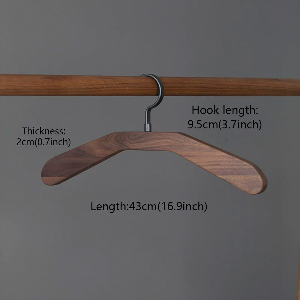 Solid Black Walnut Wooden Hangers for Suits, Pants, Scarves & Handbags