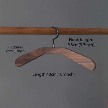Solid Black Walnut Wooden Hangers for Suits, Pants, Scarves & Handbags