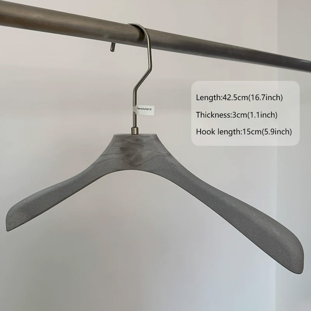 Gray Wood Grain Resin Suit Hangers with Custom Logo for Retail Display