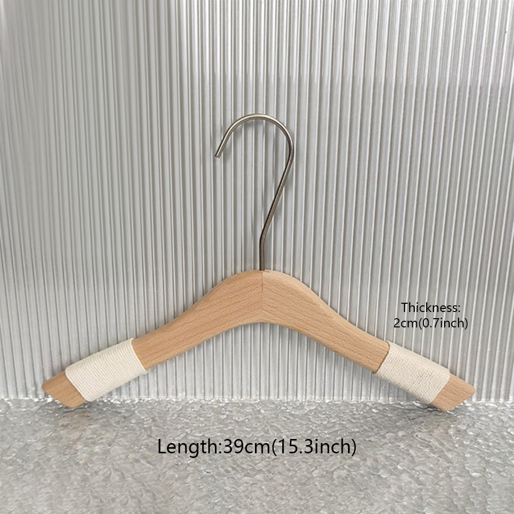 Non-Slip Beech Wood Hangers with Clips for Boutique Custom Logo Available