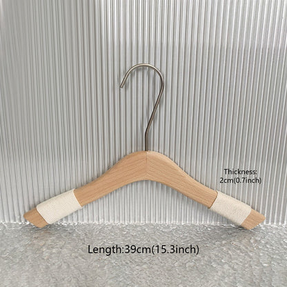 Non-Slip Beech Wood Hangers with Clips for Boutique Custom Logo Available