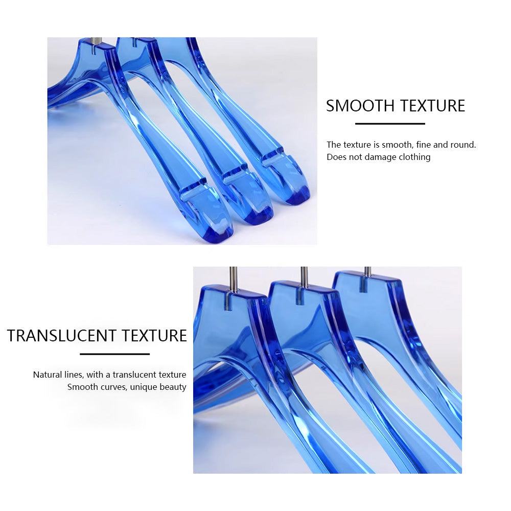 Premium Blue Acrylic Clothes Hanger with Pants Clip - Durable Unisex Store Display