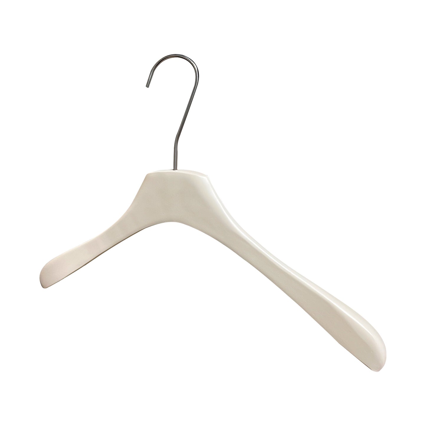Solid Wood Clothes Hangers with Clips – White Wood Hangers for Suit, Coat & Dress