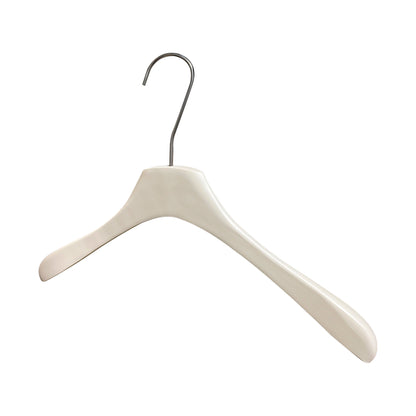 Solid Wood Clothes Hangers with Clips – White Wood Hangers for Suit, Coat & Dress
