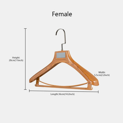 Custom Logo Faux Wood Plastic Suit Hangers with Pants Bar | Wholesale
