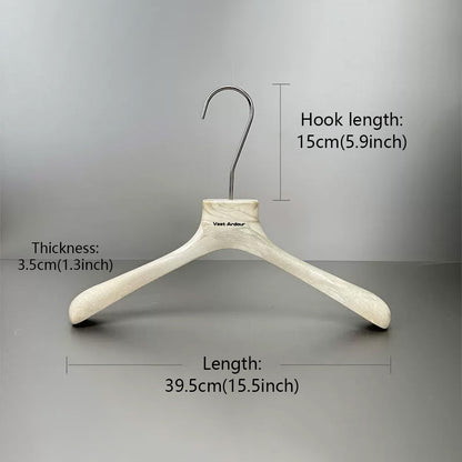 Wood Grain Resin Hangers with Clips for Boutique Clothing Stores
