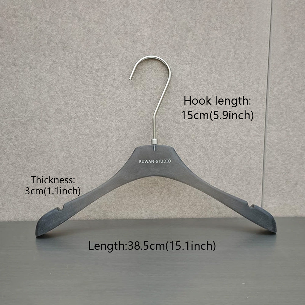 Matte Black Acrylic Hangers for Women with Clips | Custom Logo, 50 PCS