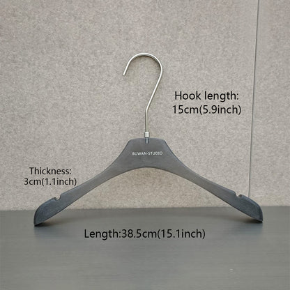 Matte Black Acrylic Hangers for Women with Clips | Custom Logo, 50 PCS