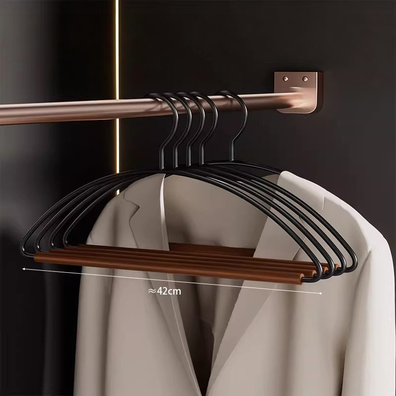 Solid Beech Wood Hangers Iron Hook - Luxury Wide Shoulder Hangers Hotel & Retail
