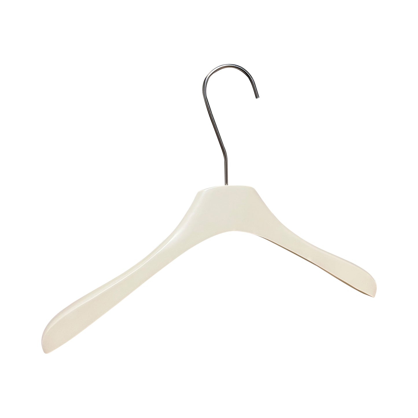 Solid Wood Clothes Hangers with Clips – White Wood Hangers for Suit, Coat & Dress