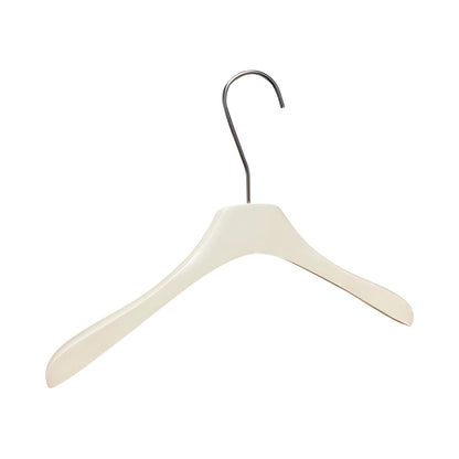 Solid Wood Clothes Hangers with Clips – White Wood Hangers for Suit, Coat & Dress